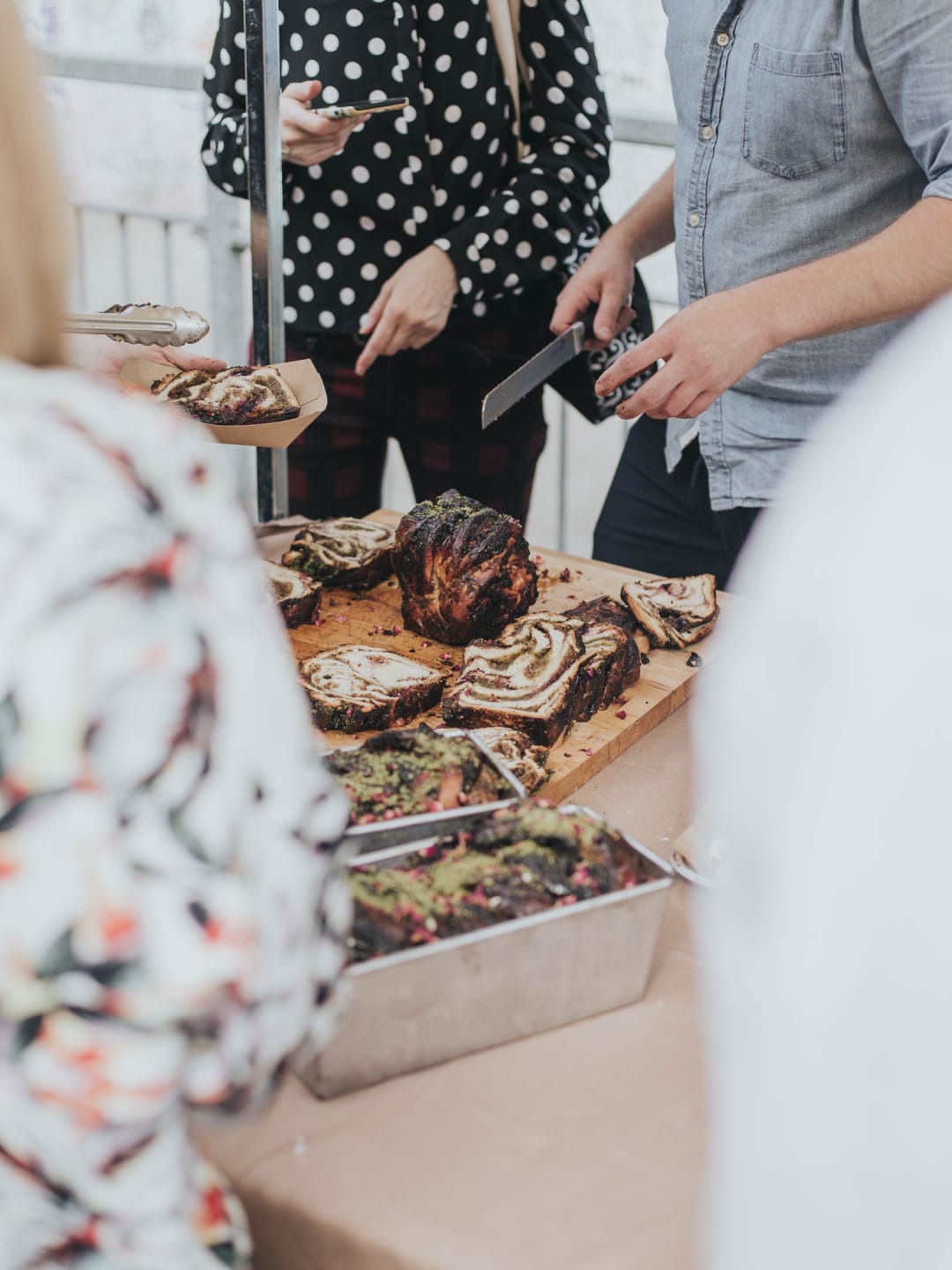 Jewish babka bread served on Columbia Road in London property photography for Bricklane.com