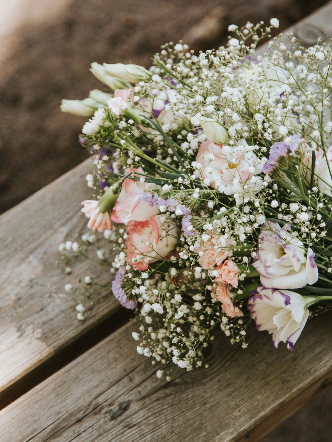 A close-up photograph of the brides flowers