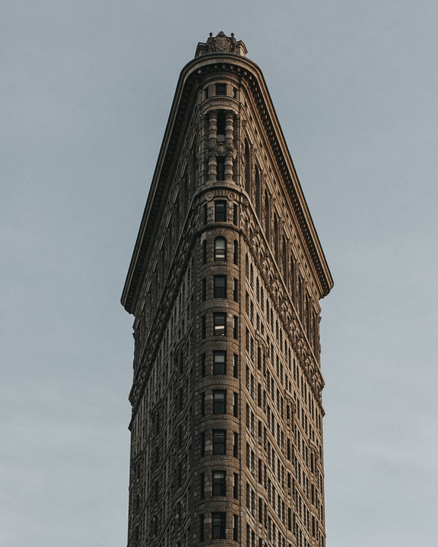 Close up of the flatiron building in Manhattan