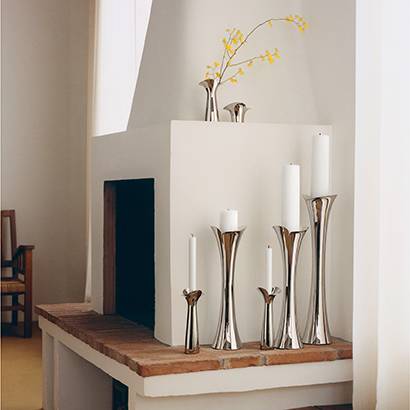 bloom pieces in stainless steel from the bloom collection by georg jensen