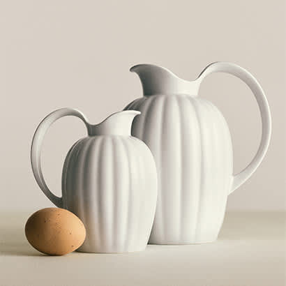 porcelain small and medium pitchers from the bernadotte collection by georg jensen