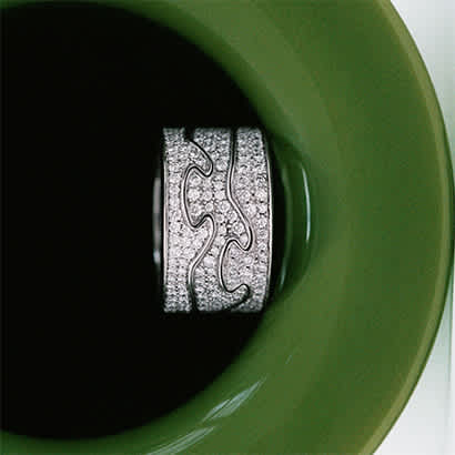 Fusion interlocking diamond rings in sterling silver by Georg Jensen