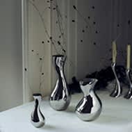 Vases in stainless steel from Cobra collection - Georg Jensen
