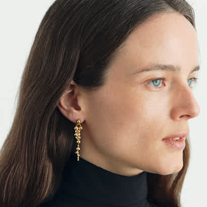 Georg Jensen Moonlight Grapes earrings in 18. kt Yellow Gold