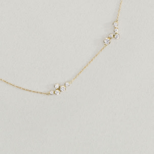 Georg Jensen signature diamonds necklace in gold with diamonds