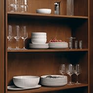 Bernadotte dinnerware - groove wave porcelain plates - Georg Jensen