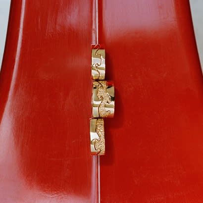 rings in 18kt yellow gold with champagne diamonds from the Fusion collection - Georg Jensen