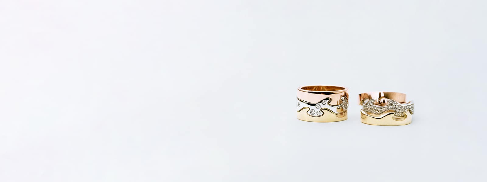 Ring in 18 kt gold and diamonds from Fusion collection