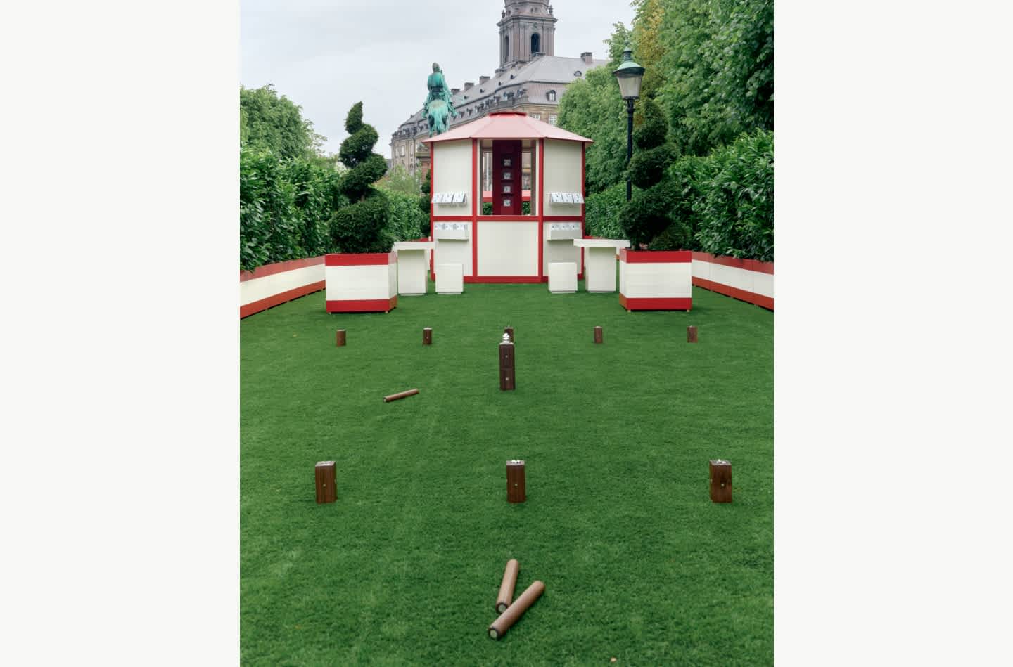 Kubb Game in silver and walnut wood by Georg Jensen at 3 Days of Design.