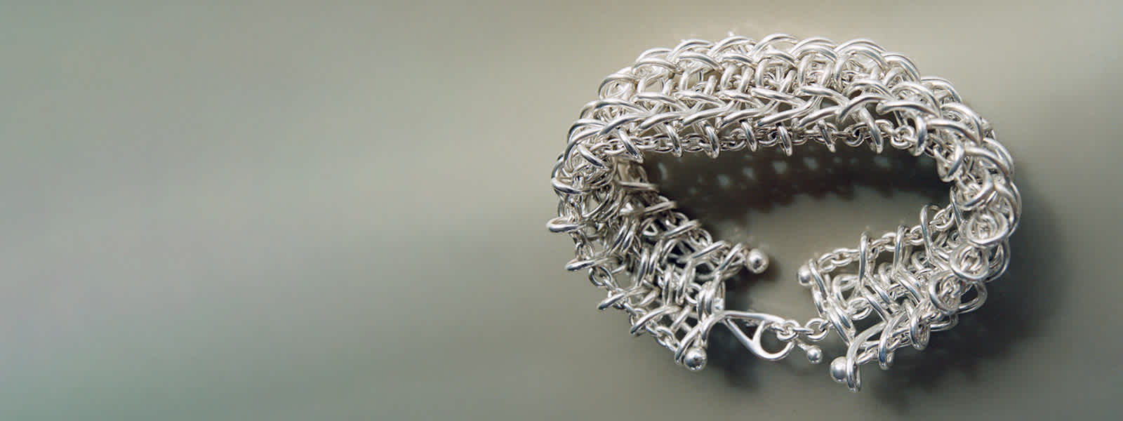 Bracelet in sterling silver from new Weft collection at Georg Jensen