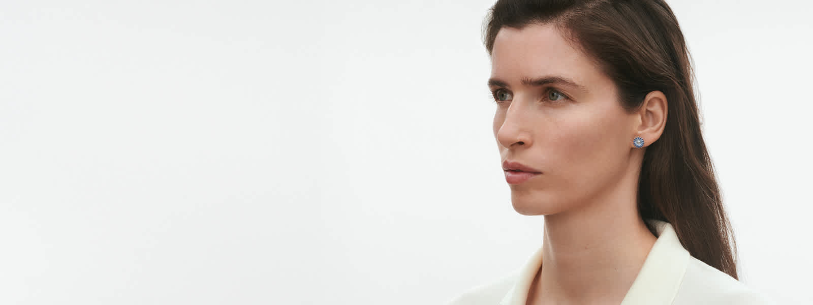 Daisy Earring in blue sterling silver