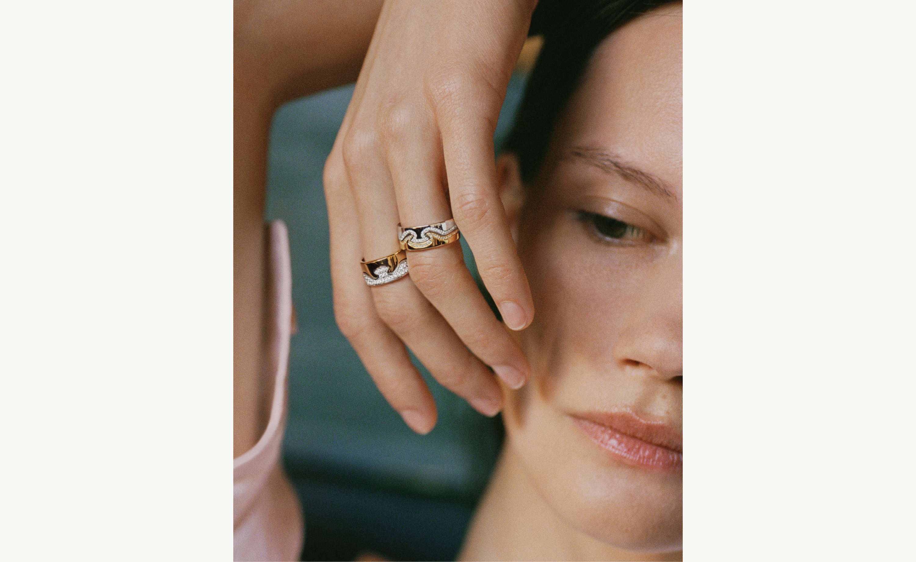 Georg Jensen Fusion Ring in 18 kt. Yellow gold and Diamond pavé