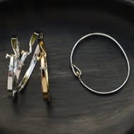 Bracelet in sterling silver and 18kt gold designed by Vivianna Torun