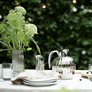 Thermo jug amd milk can from the Bernadotte collection by Georg Jensen