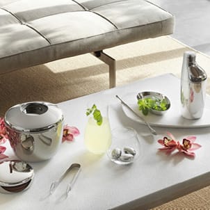 Cocktail accessories and barware from the Sky collection from Georg Jensen