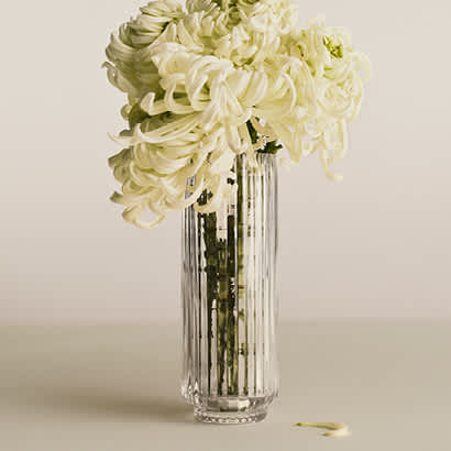 Georg Jensen Bernadotte tall new glass vase