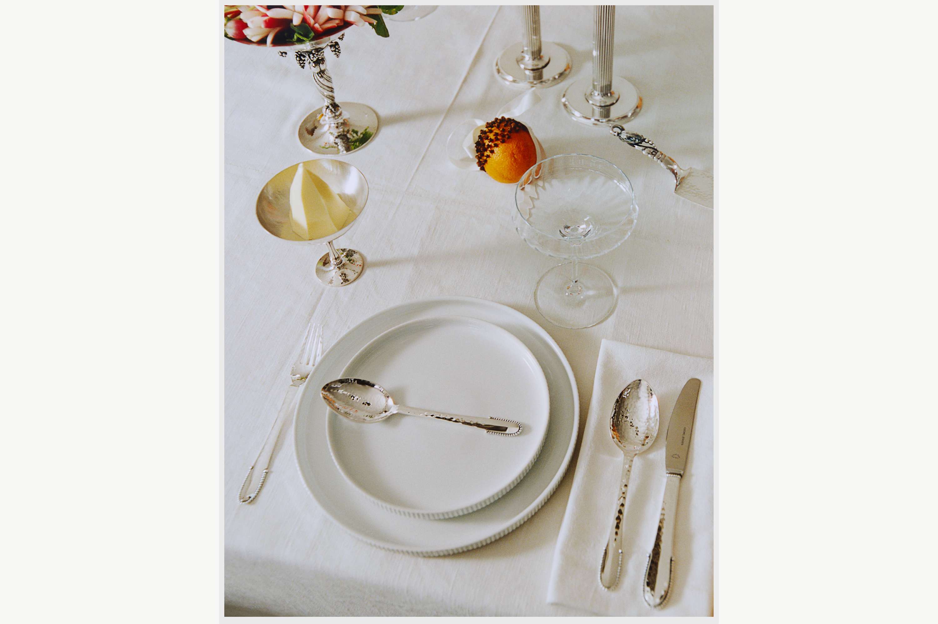 Georg Jensen table decorated in Silver