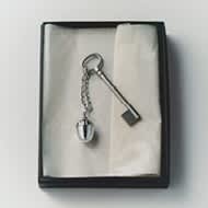 Accessory in sterling silver for keys, bags, purses and personal expression