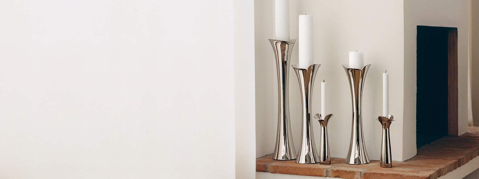 Bloom candleholder in stainless steel - Georg Jensen