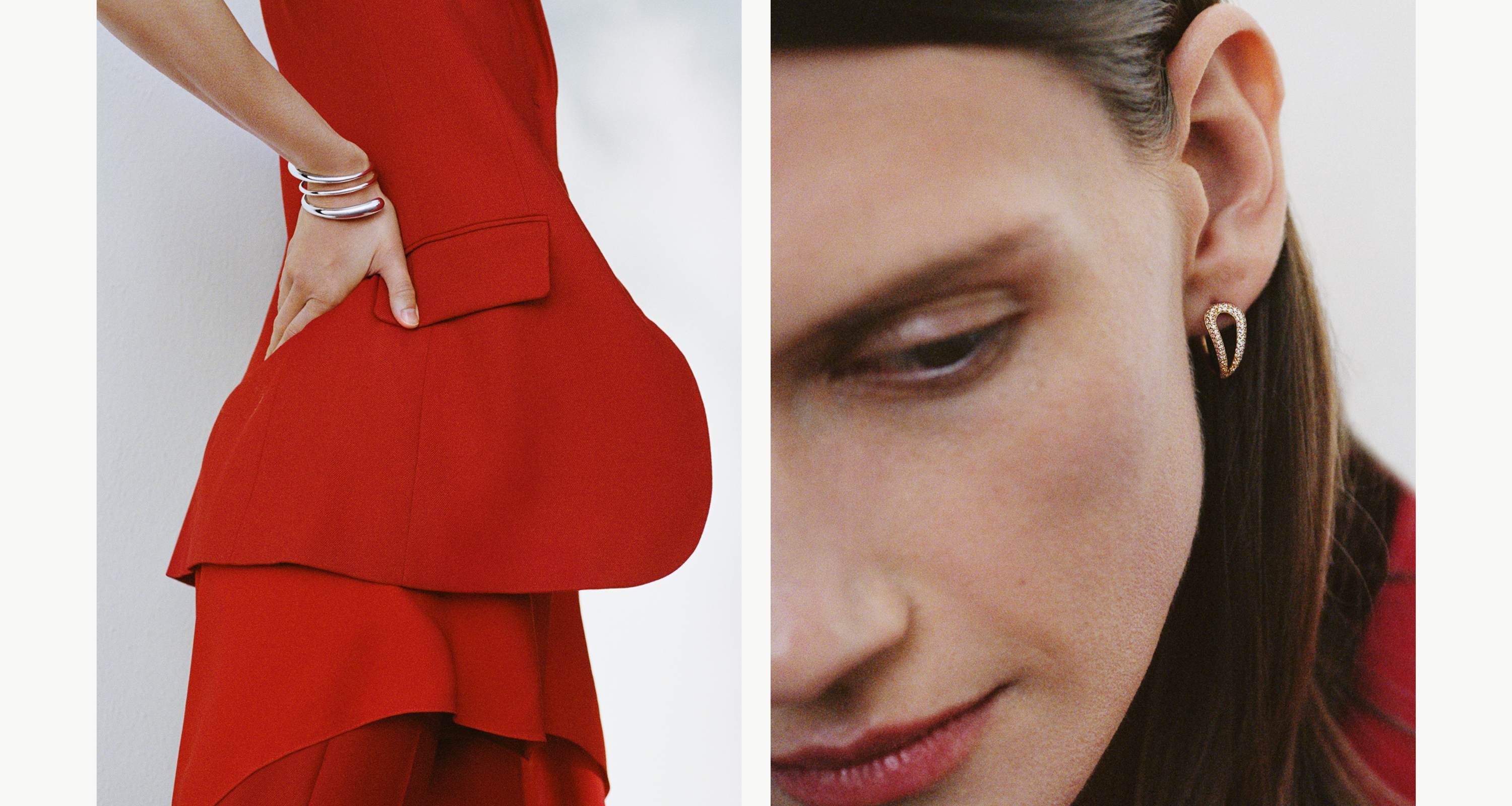 Georg Jensen jewellery in 18 kt. yellow gold and sterling silver from the Mercy collection