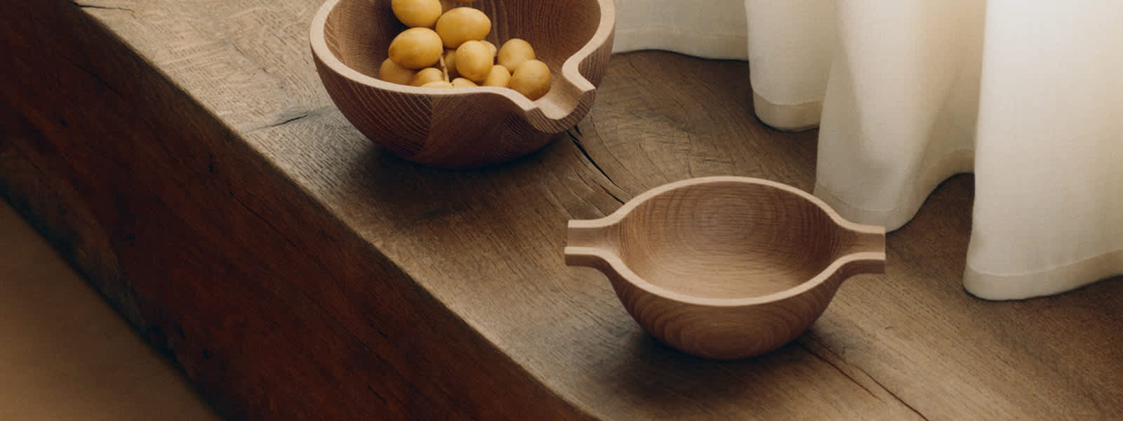 Oak bowls from Henning Koppel collection, for Georg Jensen