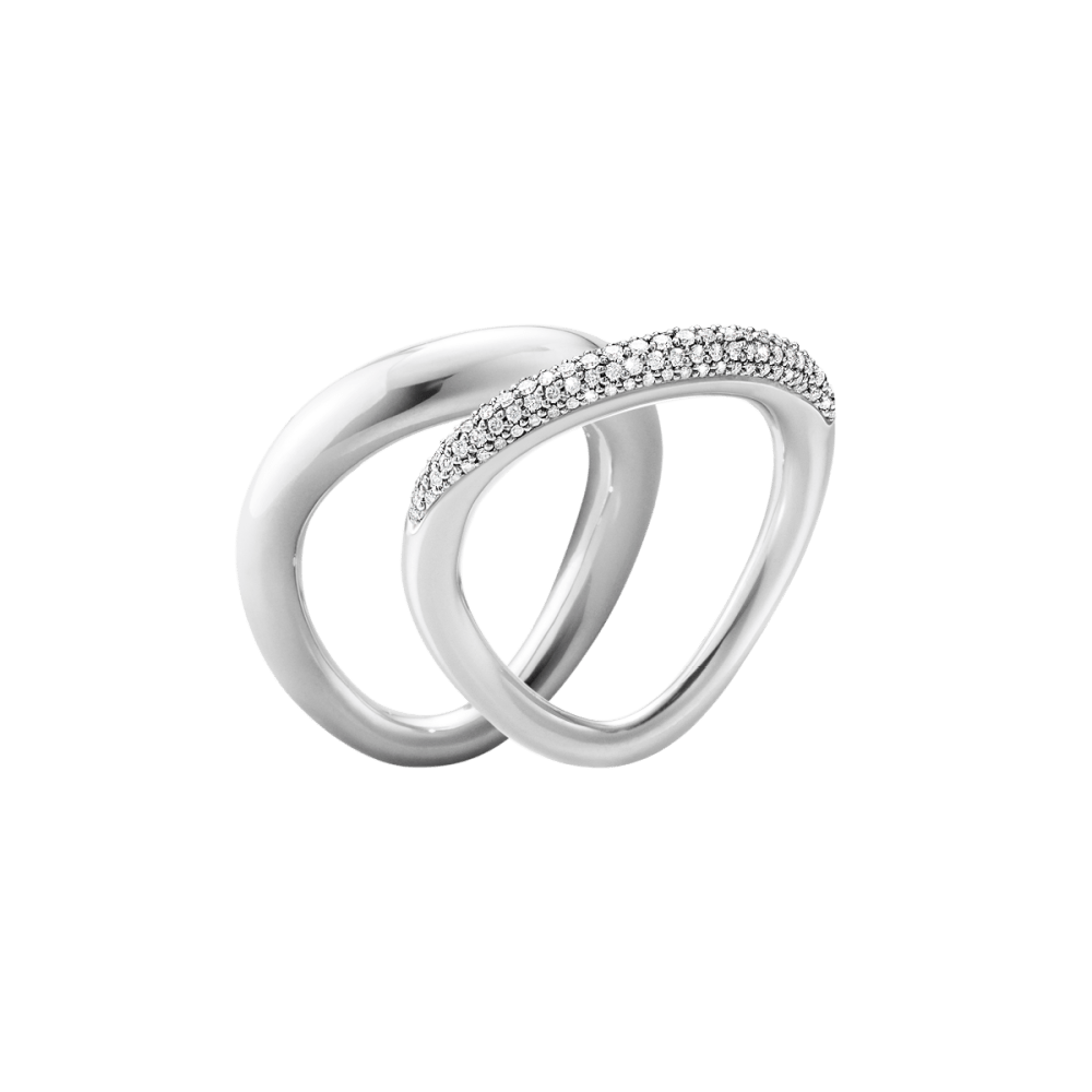 Offspring sterling silver with diamonds ring combination | Georg