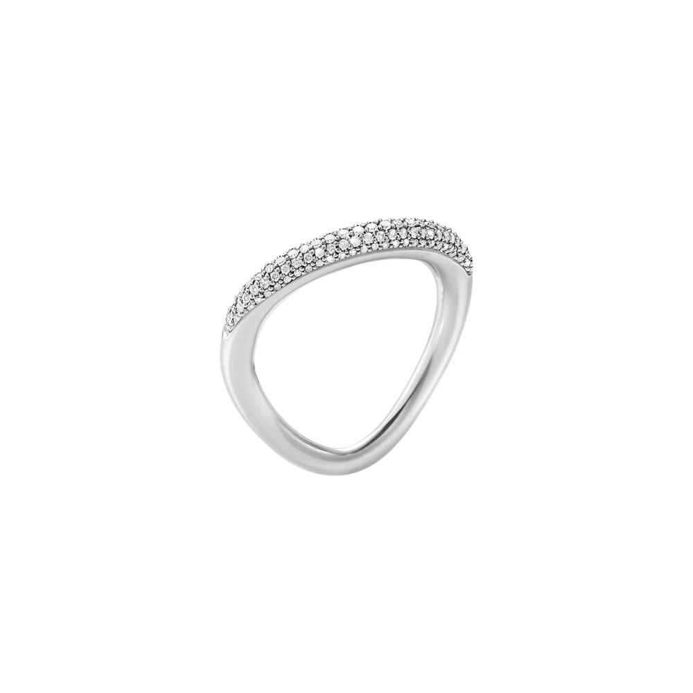 Offspring silver ring with pavé diamonds | Georg Jensen