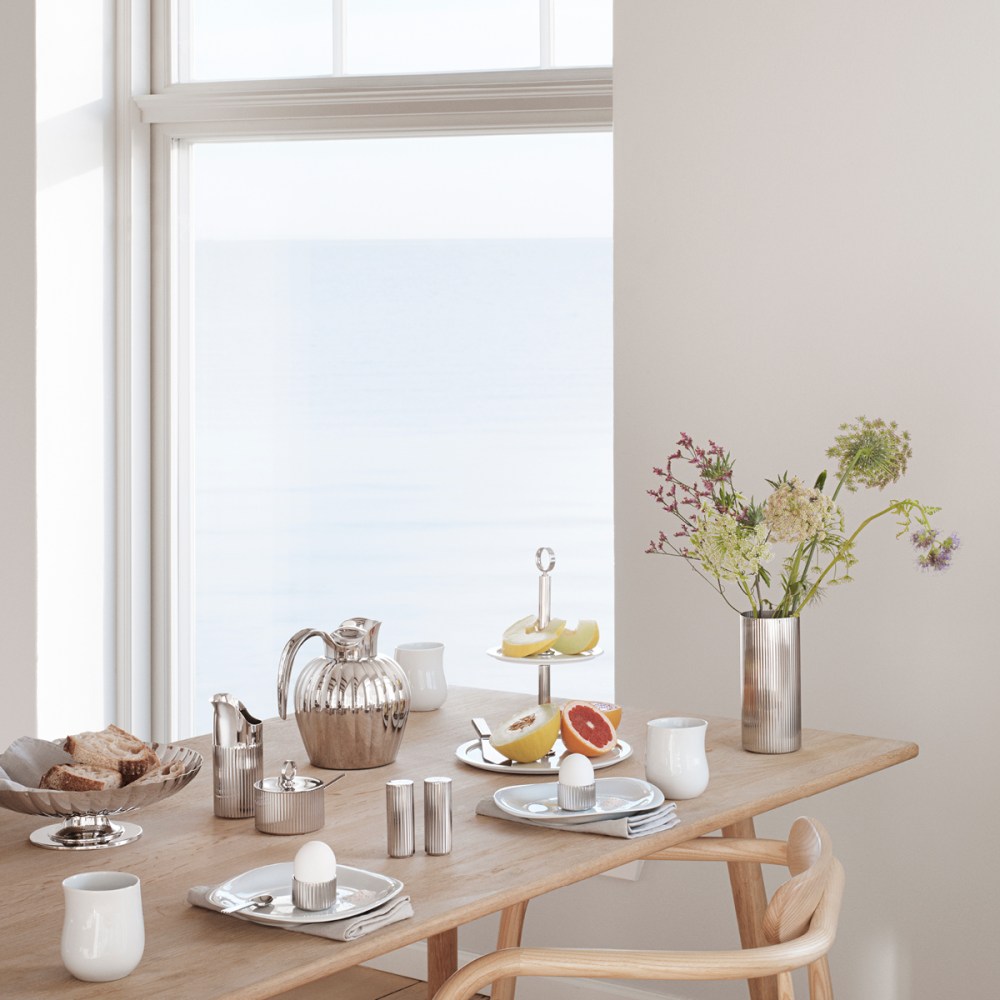 BERNADOTTE large silver coloured designer vase | Georg Jensen