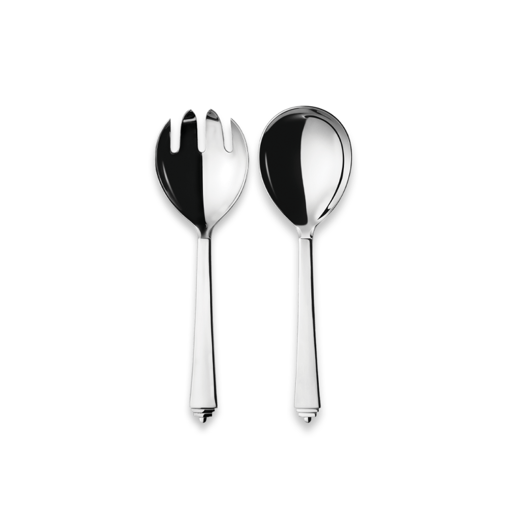 Pyramid stainless steel 2 piece serving set | Georg Jensen