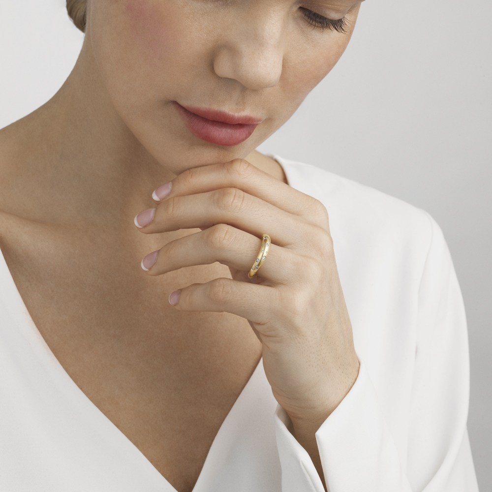 OFFSPRING ring in 18k yellow gold with diamonds | Georg Jensen OFFSPRING ring in 18k yellow gold with diamonds | Georg Jensen