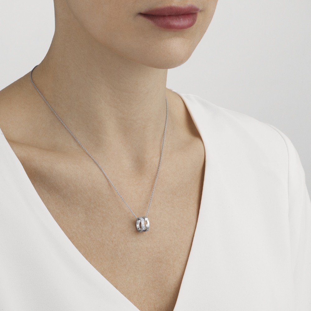 Fusion 18 Kt. white gold open pendant | Georg Jensen