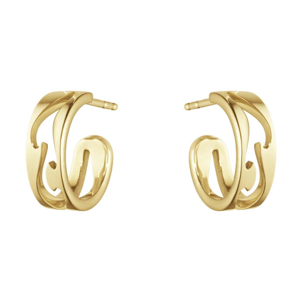 Fusion 18 Kt. yellow gold open earhoop | Georg Jensen Fusion 18 Kt. yellow gold open earhoop | Georg Jensen