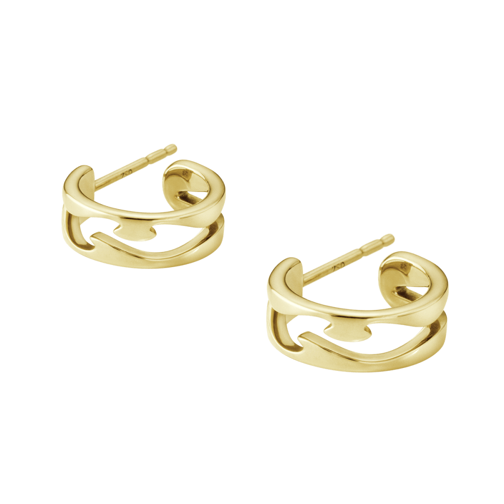 Fusion 18 Kt. yellow gold open earhoop | Georg Jensen