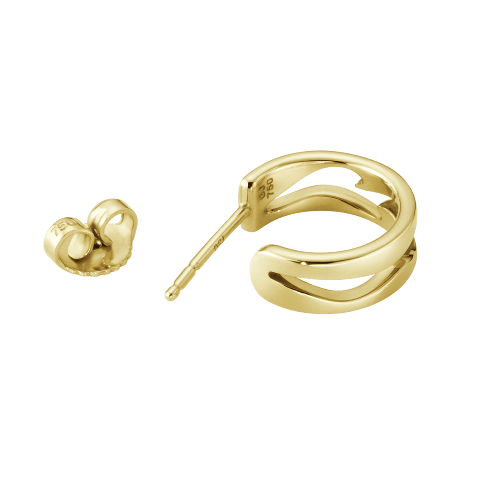 Fusion 18 Kt. yellow gold open earhoop | Georg Jensen