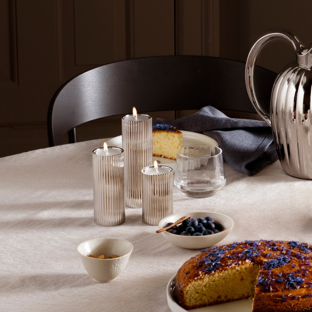 BERNADOTTE tealight/taper candleholder, medium in stainless steel