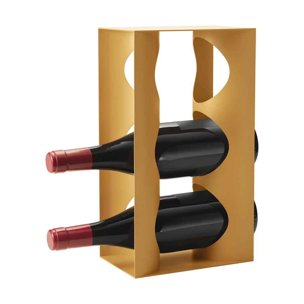 ALFREDO Wine Rack Saffron Yellow in stainless steel