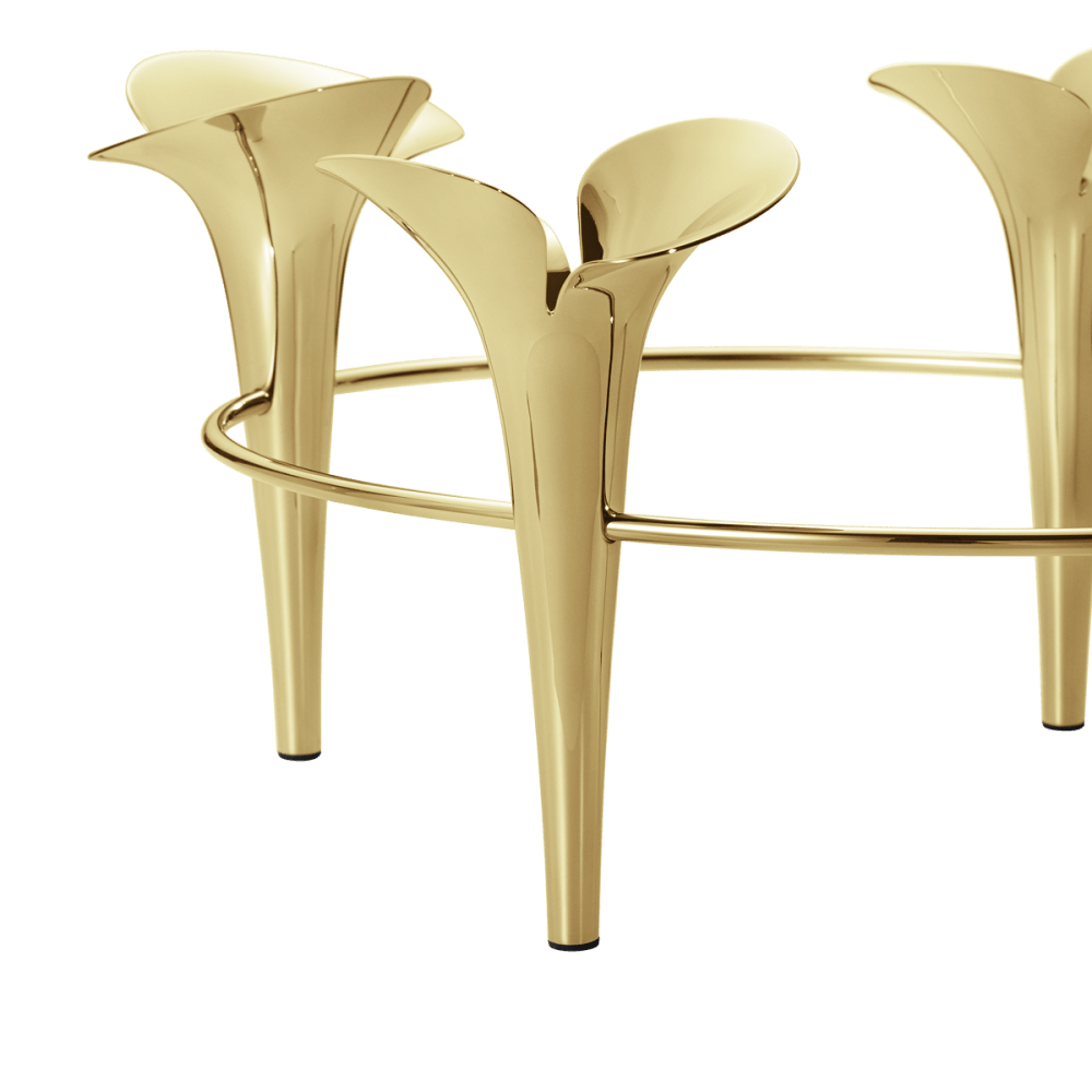 BLOOM Taper Candleholder in gold-plated stainless steel