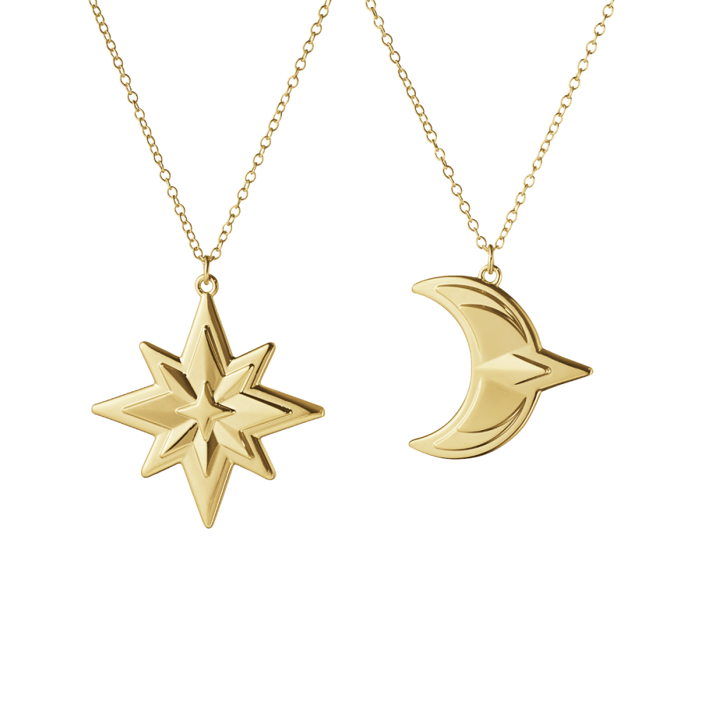 2024 Ornament Set, Star and Moon, in 18kt gold-plated zink alloy
