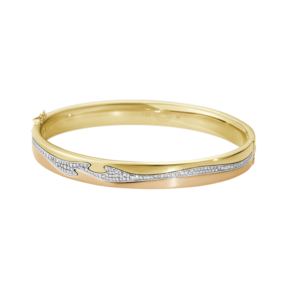 Fusion 18 Kt. yellow gold bangle with white diamonds | Georg Jensen