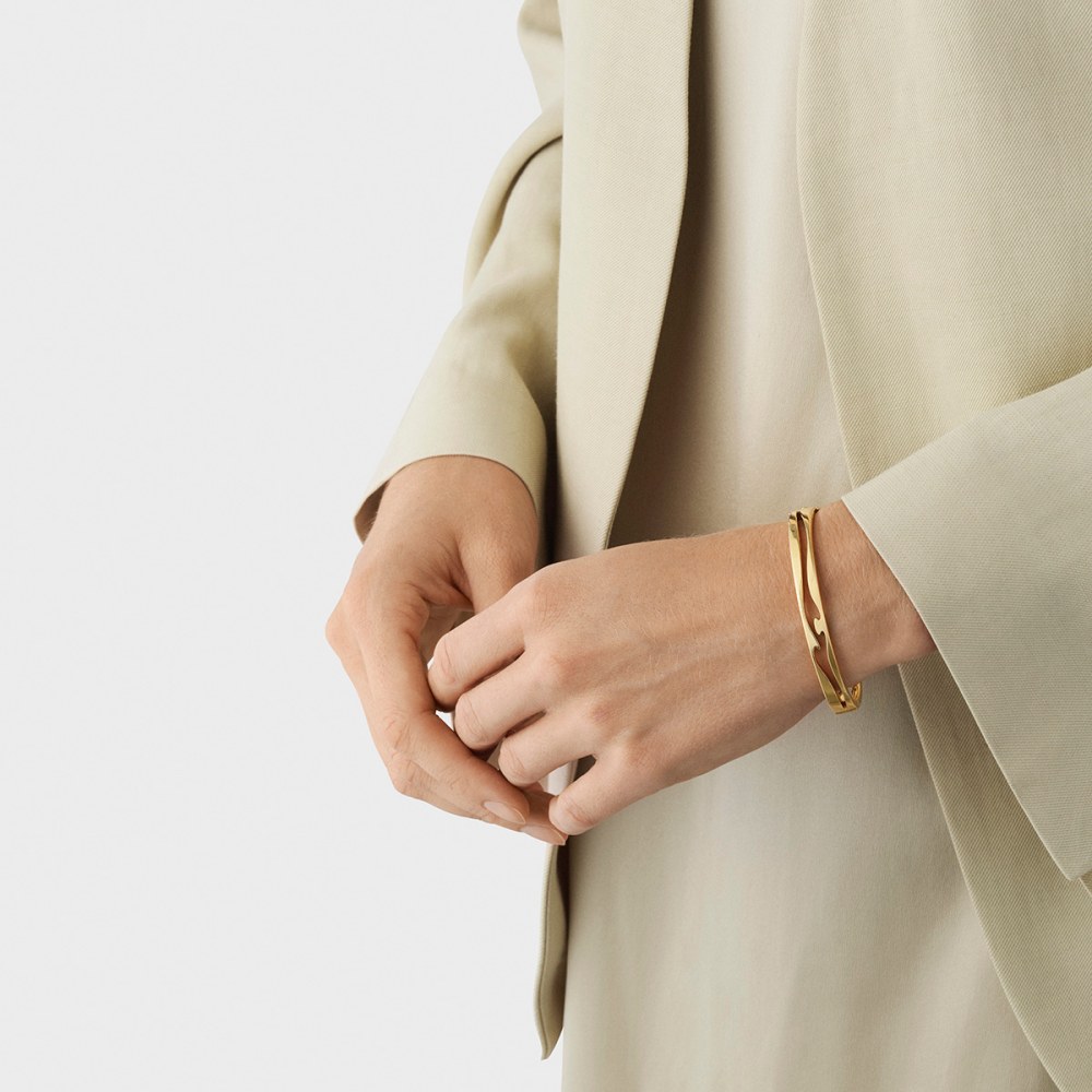 Fusion 18kt yellow gold open bangle | Georg Jensen