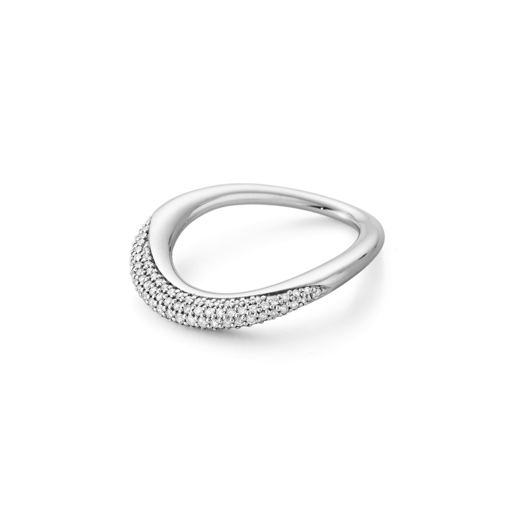 Offspring silver ring with pavé diamonds | Georg Jensen