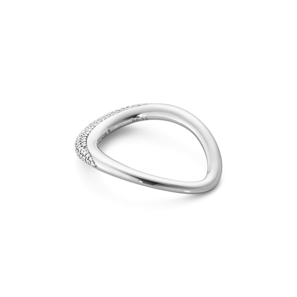 Offspring silver ring with pavé diamonds | Georg Jensen