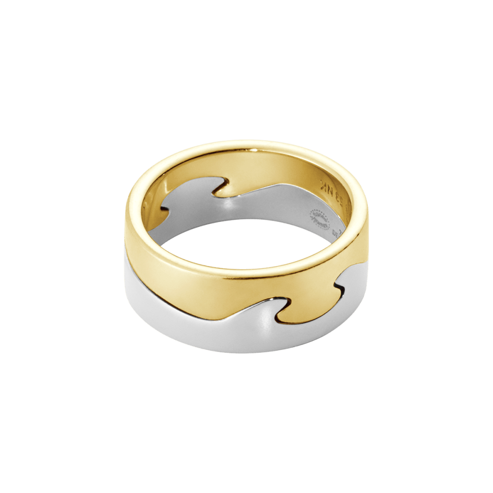 グェンカインヒエプ Fusion white and yellow gold earhoops with diamonds | Georg Jensen