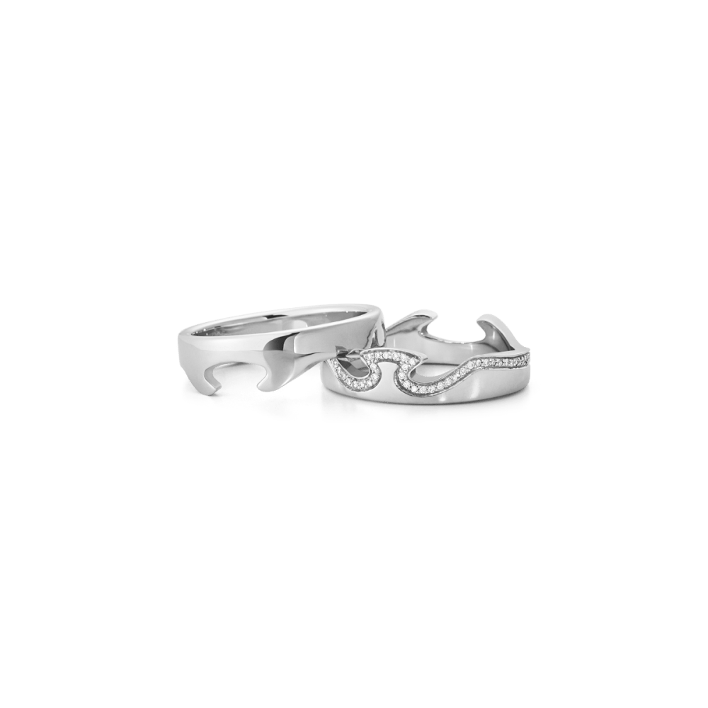 Fusion 2 piece ring in white gold and diamonds | Georg Jensen Fusion 2 piece ring in white gold and diamonds | Georg Jensen