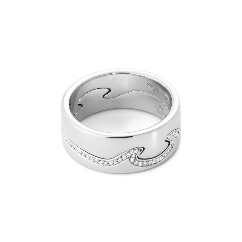 Fusion 2 piece ring in white gold and diamonds | Georg Jensen