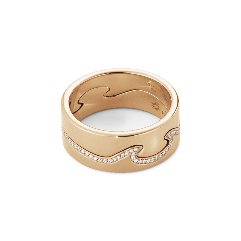 Fusion 2 piece ring in rose gold with white diamonds | Georg Jensen