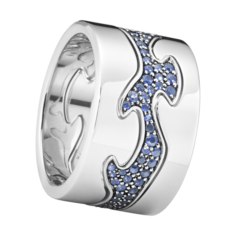Fusion white gold centre ring with sapphires | Georg Jensen Fusion white gold centre ring with sapphires | Georg Jensen