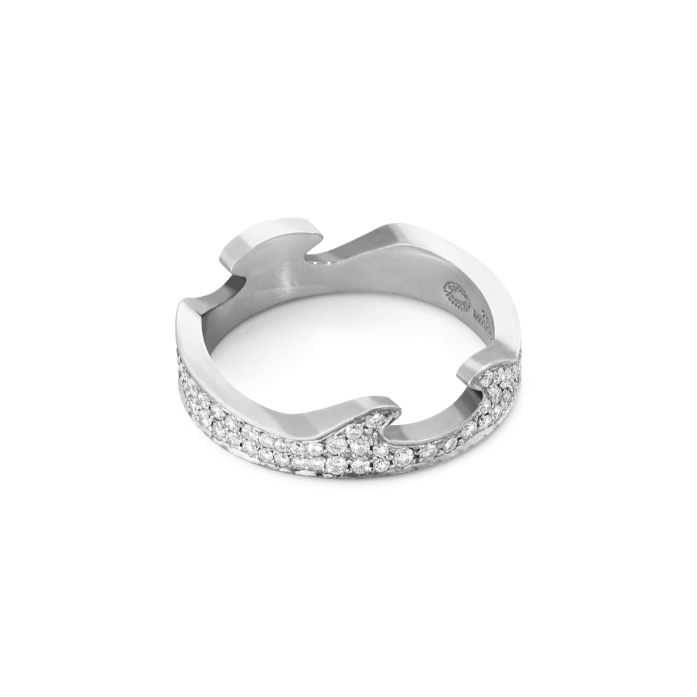 Fusion white gold end ring with diamonds | Georg Jensen Fusion white gold end ring with diamonds | Georg Jensen