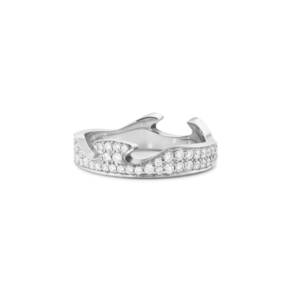 Fusion white gold end ring with diamonds | Georg Jensen