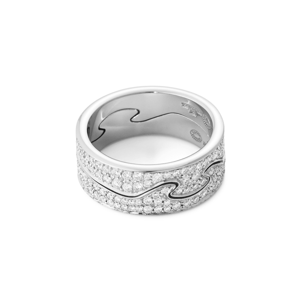 Fusion 2 piece ring in white gold with brilliant cut diamonds Georg Jensen